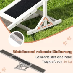 Holz-Hund Agility Wippe Hunde-Übungs- & Spielset Outdoor-Laufspielzeug Kletterplattform Weiß