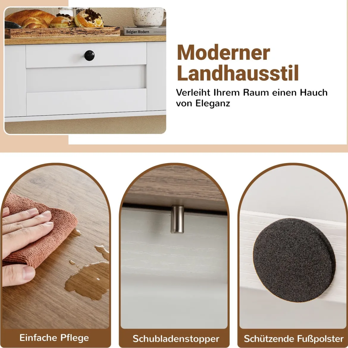 Holz Konsolentisch mit 2 Schubladen 2 Ebenen Schmaler Flurtisch Eingangstisch Beistelltisch Weiß