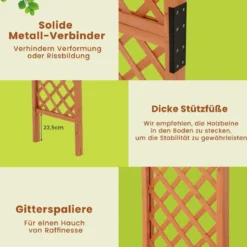 Holz Rosenbogen für Kletterpflanzen Gartenbogen Torbogen Spalier Rankhilfe Rankgitter