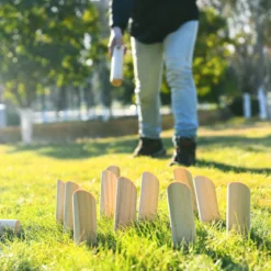 Holzspiel Wurfspiel Zahlen Nordisches Finn Nummern Kubb Kegel Wikinger Familie Spiel