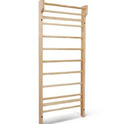 Holz Sprossenwand mit Klimmzugstange & 10 Sprossen Kletterwand 150kg Belastbar Turnwand