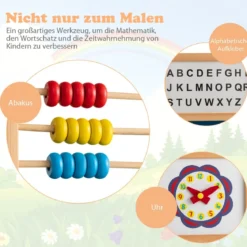 Holzstaffelei Drehbare stehende Kinderstaffelei 62 x 45 x 118 cm