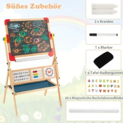 Holzstaffelei Drehbare stehende Kinderstaffelei 62 x 45 x 118 cm