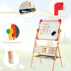 Holzstaffelei Drehbare stehende Kinderstaffelei 62 x 45 x 118 cm