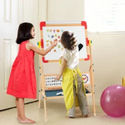 Holzstaffelei Drehbare stehende Kinderstaffelei 62 x 45 x 118 cm