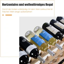 Holz Weinregal für 72 Flaschen Stapelbares Weinständer Flaschenregal Holzregal Weinschrank