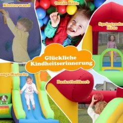 Hüpfburg Aufblasbare Spielburg für Kinder mit Rutsche 325 x 290 x 205 cm