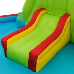 Hüpfburg Aufblasbare Wasserrutsche Kinder Springburg Wasserspielplatz mit 2 Rutschen & Kletterwand