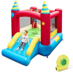 Hüpfburg Kinderhüpfhaus Tragbares Spielparadies 190 x 260 x 205 cm (mit 370-W-Gebläse)