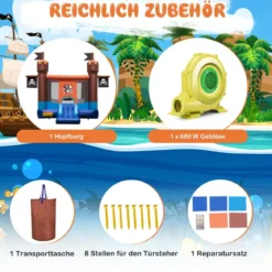 Hüpfburg mit Gebläse aufblasbares Hüpfhaus für Kinder mit Rutsche 313 x 402 x 320 cm