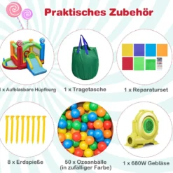 Hüpfburg mit Gebläse Süßigkeitenland-Hüpfhaus Bunt