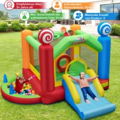 Hüpfburg mit Gebläse Süßigkeitenland-Hüpfhaus Bunt
