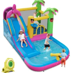 Hüpfburg mit Gebläse Wasserpark im Flamingo-Thema 450 x 300 x 260 cm