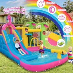 Hüpfburg mit Gebläse Wasserpark im Flamingo-Thema 450 x 300 x 260 cm
