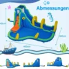 Hüpfburg mit Rutsche & Planschbecken & Kletterwand & Basketballkorb & 2 Wasserkanonen Wasserhüpfburg