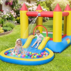 Hüpfburg mit Rutsche & Sprungbereich & Planschbecken Bouncy Castle 362 x 196,5 x 193 cm