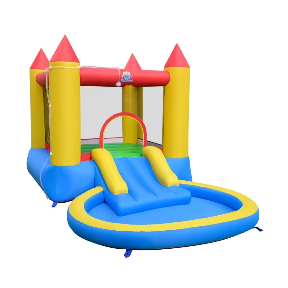 Hüpfburg mit Rutsche & Sprungbereich & Planschbecken Bouncy Castle 362 x 196,5 x 193 cm