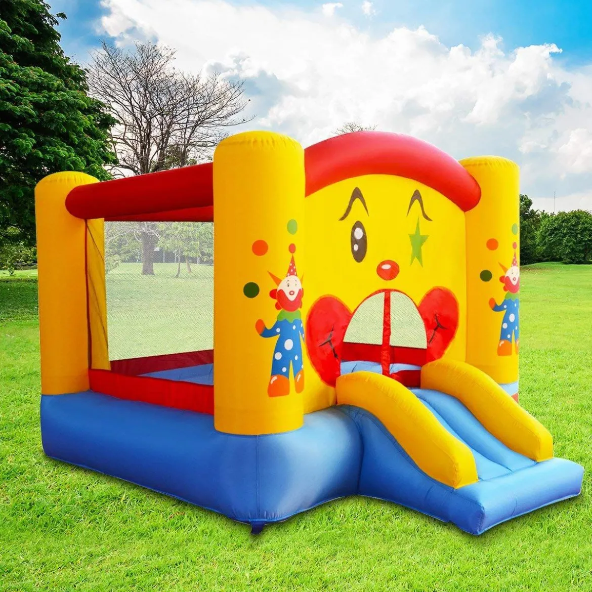 Hüpfburg Springburg Spielburg Trampolin Rutsche Kinder Spielhaus Ritterburg Castle aufblasbar