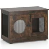 Hundekäfig Tierkäfig Hundebox im Möbelstil mit Tür & PC-Fenster Haustierkäfig für kleine und mittelgroße Hunde Katze Haustier Braun 82 x 47 x 60 cm