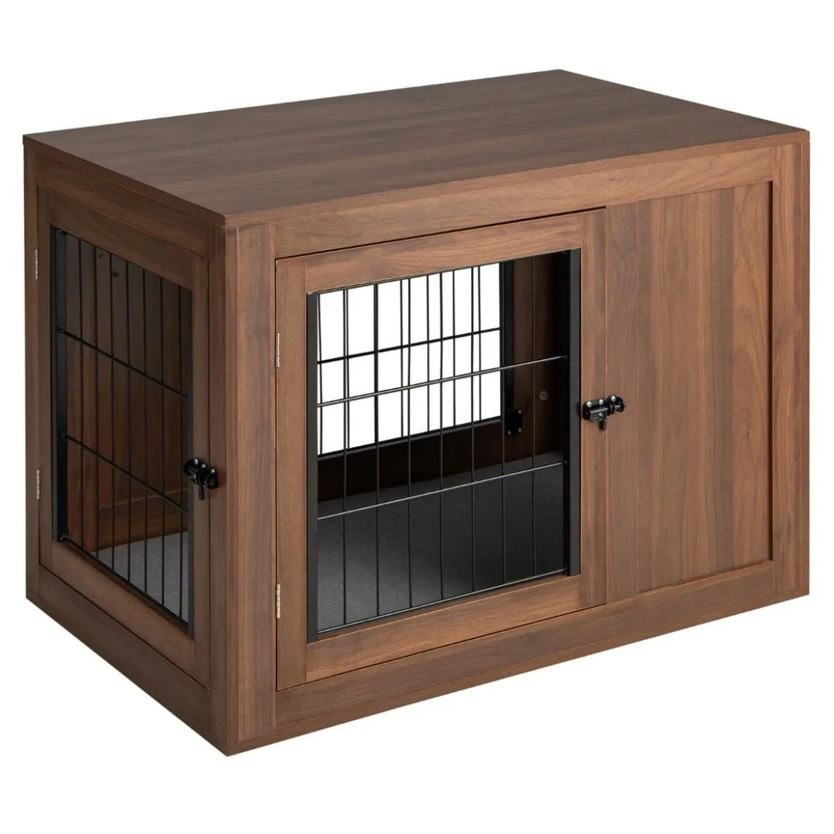 Hundekäfig Tierkäfig Kombination aus Haustierbox & Beistelltisch mit Kissen 92 x 59 x 66,5 cm