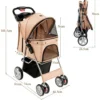 Hundewagen Haustiere Buggy bis 15kg Hundebuggy Katzenbuggy für kleine Hunde Katzen Beige