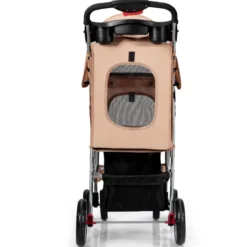 Hundewagen Haustiere Buggy bis 15kg Hundebuggy Katzenbuggy für kleine Hunde Katzen Beige