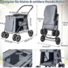 Hundewagen Hundebuggy klappbar bis 40 kg Hundetrolley mit Kissen 106 x 63 x 103 cm Grau