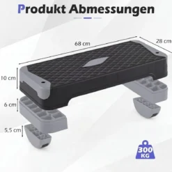 3-in-1 Aerobic Stepper Höhenverstellbar Fitness Stepper mit 2 Stapelbaren Erhöhungen & Balance-Trainern