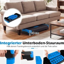 3-in-1 Aerobic Stepper Höhenverstellbar Fitness Stepper mit 2 Stapelbaren Erhöhungen & Balance-Trainern