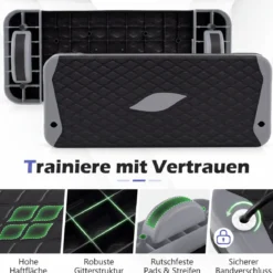 3-in-1 Aerobic Stepper Höhenverstellbar Fitness Stepper mit 2 Stapelbaren Erhöhungen & Balance-Trainern