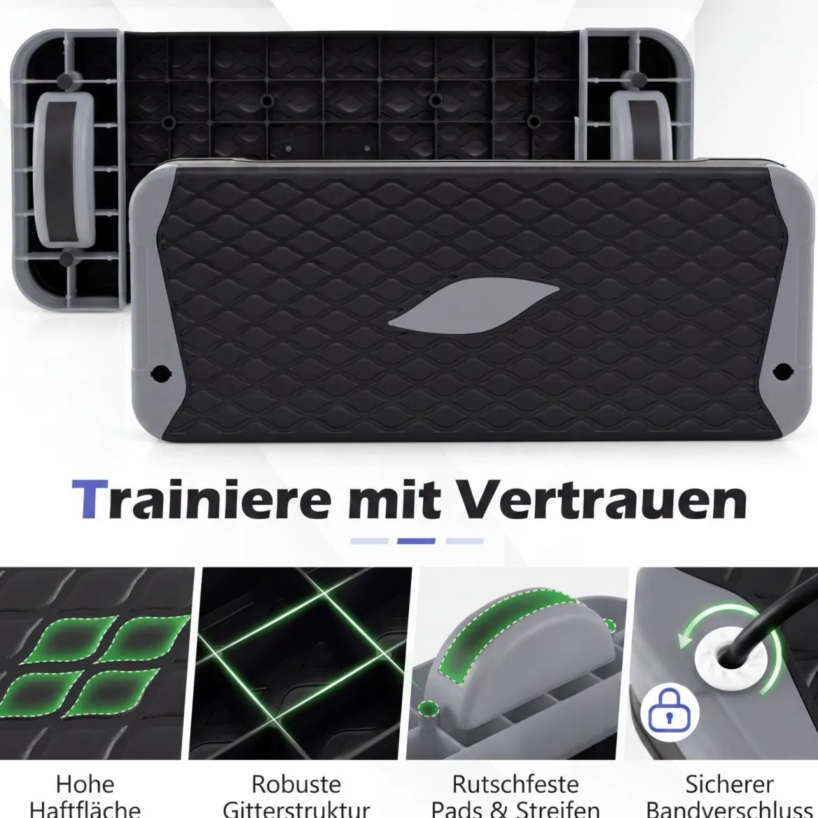 3-in-1 Aerobic Stepper Höhenverstellbar Fitness Stepper mit 2 Stapelbaren Erhöhungen & Balance-Trainern