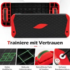 3-in-1 Aerobic Stepper Höhenverstellbar Fitness Stepper mit 2 Stapelbaren Erhöhungen & Balance-Trainern