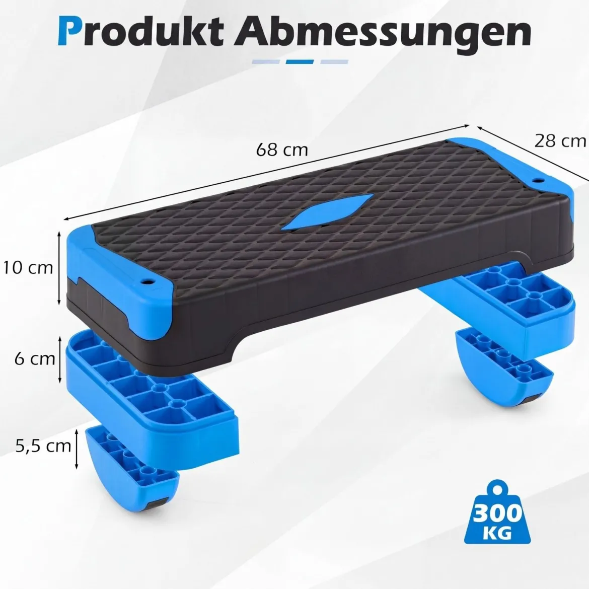 3-in-1 Aerobic Stepper Höhenverstellbar Fitness Stepper mit 2 Stapelbaren Erhöhungen & Balance-Trainern