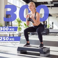 3-in-1 Aerobic Stepper Höhenverstellbar Fitness Stepper mit 2 Stapelbaren Erhöhungen & Balance-Trainern