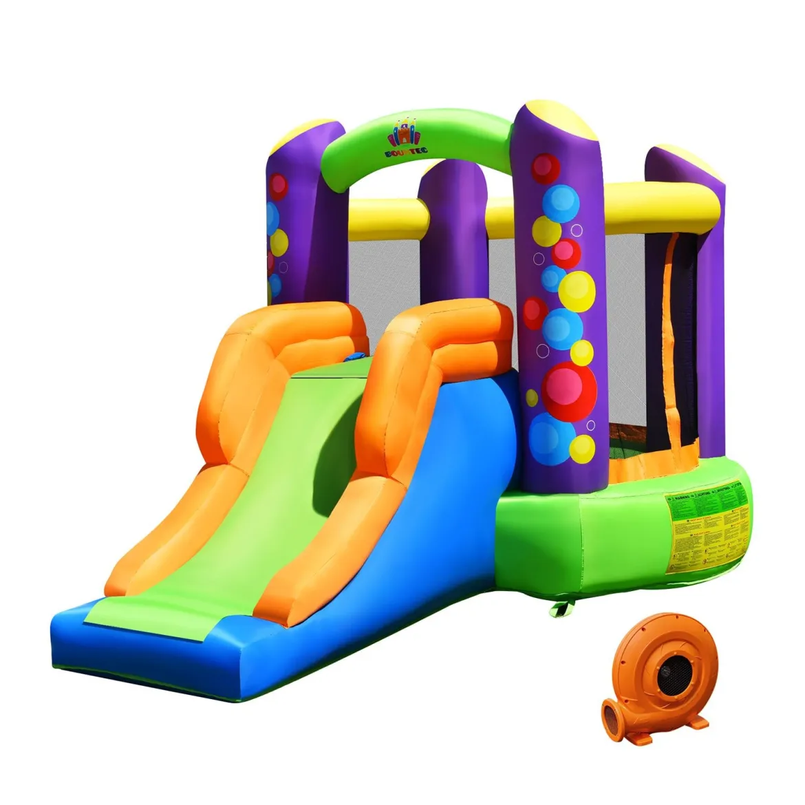 3 in 1 Aufblasbare Hüpfburg mit Gebläse Outdoor Bouncer Spielburg 350 x 212 x 195 cm Bunt