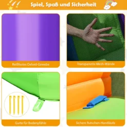 3 in 1 Aufblasbare Hüpfburg mit Gebläse Outdoor Bouncer Spielburg 350 x 212 x 195 cm Bunt