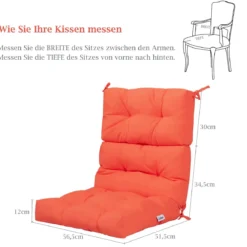 2 in 1 Auflagen für Stuhl Bodenstuhl Sitzauflagen Polster mit Hoher Verstellbarer Rückenlehne
