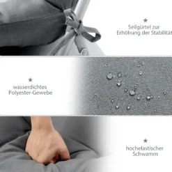 2 in 1 Auflagen für Stuhl Bodenstuhl Sitzauflagen Polster mit Hoher Verstellbarer Rückenlehne