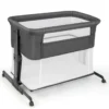 3 in 1 Babybett Klappbare Babywiege mit Matratze Grau