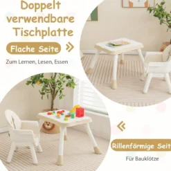 6 in 1 Babyhochstuhl mit Sicherheitsgurt & Abnehmbares Tablett Kindersitzgruppe Beige