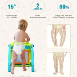 3 in 1 Baby-Lauflernhilfe Spielbrett Zeichentisch mit Musik & Lichter 35 x 37 x 41,8 cm Bunt