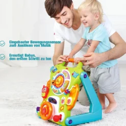 3 in 1 Baby-Lauflernhilfe Spielbrett Zeichentisch mit Musik & Lichter 35 x 37 x 41,8 cm Bunt