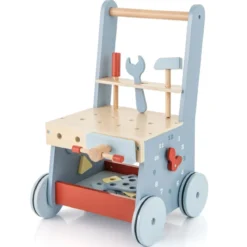 2 in 1 Baby Lauflernhilfe Werkzeugspielzeug mit Multi-Aktivitätszentrum & Unterem Stauraum