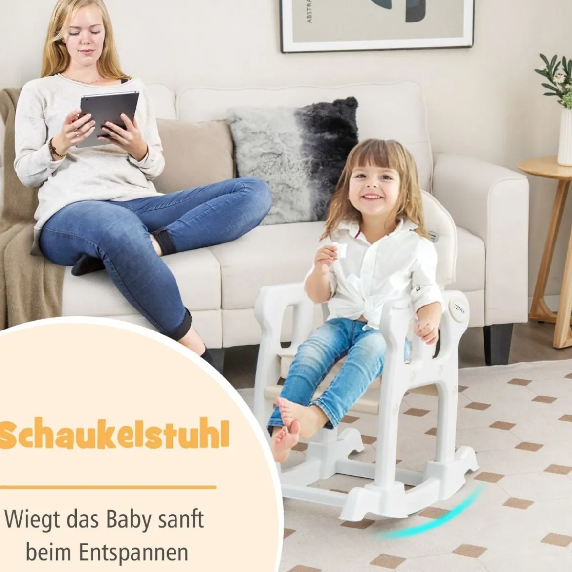 3 in 1 Babystuhl Hochstuhl & Essstuhl & Kindersitzgruppe wandelbarer Babyhochstuhl