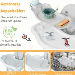 3 in 1 Babystuhl Hochstuhl & Essstuhl & Kindersitzgruppe wandelbarer Babyhochstuhl