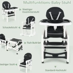 3 in 1 Babystuhl Hochstuhl & Essstuhl & Kindersitzgruppe wandelbarer Babyhochstuhl