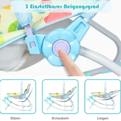 3 in 1 Babywippe Babyschaukel Babyliegestuhl Tragbare Schaukel Komfortabler Baby Schaukelstuhl Blau