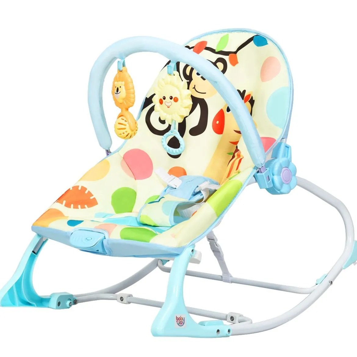 3 in 1 Babywippe Babyschaukel Babyliegestuhl Tragbare Schaukel Komfortabler Baby Schaukelstuhl Blau