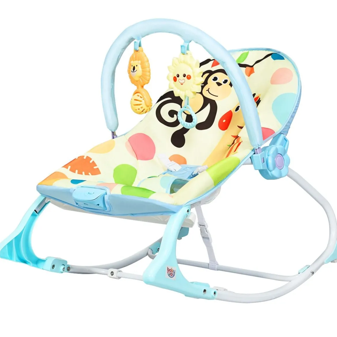3 in 1 Babywippe Babyschaukel Babyliegestuhl Tragbare Schaukel Komfortabler Baby Schaukelstuhl Blau