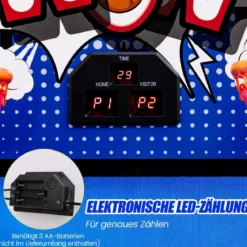 8 in 1 Basketballautomat mit 4 Bällen & Luftpumpe & 8 Spielmodi Arcade Basketballspiele Dunkelblau